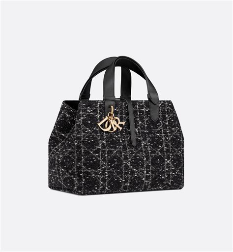 christian dior tweed bag|Black Cannage Tweed with Gold.